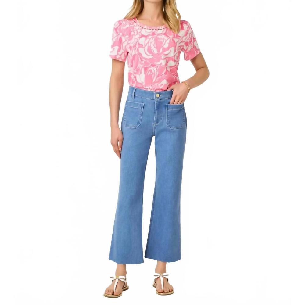 NEW LILLY PULITZER harleen high rise crop jean in rosanna wash - Picture 6 of 8